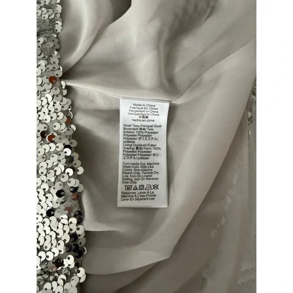 J. Crew Silver Sequin V-Neck Camisole Tank Shimmer Party Sleeveless Blouse Sz M - Picture 5 of 11